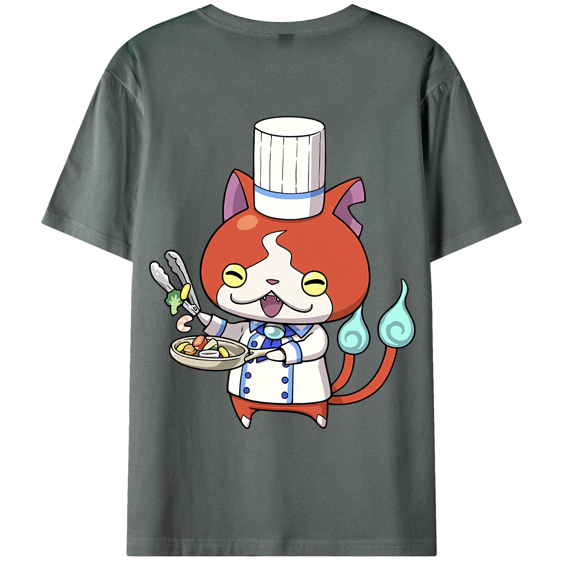 （画像用） 妖怪ウォッチ Yo-kai Watch 綿100％ メンズ半袖Tシャツ（バックプリント） 通気性